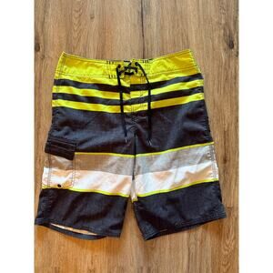O’Neill Yellow and Gray Swim Trunks Size 31